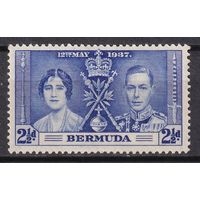 6.BrKS. Великобритания. Колонии. Бермуды. Коронация Георга VI и Елизаветы. 1937 г. 2 1/2d. Mi.#100.