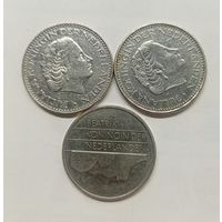 Нидерланды 1 гульден,1969 год. 1975 год.1982 год