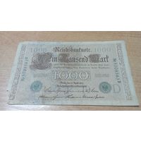 1000 марок 1910 года Германии 5108563 зелёный номер и печать
