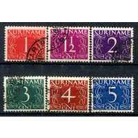 Нидерландские колонии - Суринам - 1948г. - цифры - 6 марок - гашёные. #3-WB-99-A-1