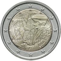 2 евро 2022 Словения 35 лет программы Erasmus UNC из ролла