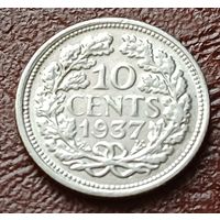 Нидерланды 10 центов, 1937    ( 1-1-4 )