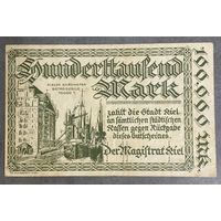 Банкнота 100000 марок 1923 год. Киль. Веймарская республика.