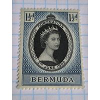 БРИТАНСКИЕ КОЛОНИИ БЕРМУДЫ 1953 ГОД КОРОНАЦИЯ ЕЛИЗАВЕТЫ II