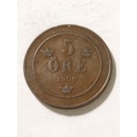 Швеция 5 оре 1900