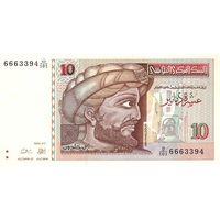 Тунис 10 динаров образца 1994 года UNC p87a редкая