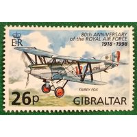 Гибралтар 1998. Самолет Fairey Fox. 80 лет королевский воздушным силам