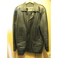 Полупальто мужское черное из искусственной кожи (AGCA, Марокко). Обхват груди 105 см, длина 92 см