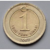 Турция, 1 лира 2007 г.
