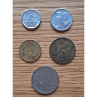 Набор геллеров и крон. Чехословакия. (20, 50, 1, 2)