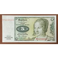 Банкнота 5 марок 1980 год. ФРГ. НЕ БЫЛА В ОБОРОТЕ.