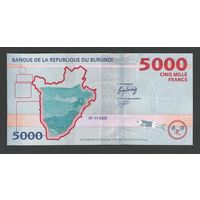 Бурунди 5000 франков 2022 года. Тип P-W58. Состояние UNC