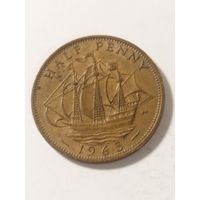 Великобритания 1/2 пенни 1965