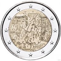 2 евро 2019 Франция 30 лет падения Берлинской стены UNC из ролла