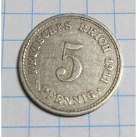 5 пфеннигов 1911 А Германия