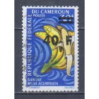 [1113] Камерун 1972. Флора.Фрукты.Плоды.Бананы. НАДПЕЧАТКА. Одиночный выпуск.Гашеная марка.