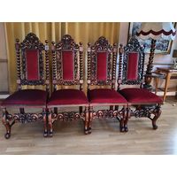 Антикварные стулья, Эклектичный стиль Дуб, Резьба, ХХ век Франция.