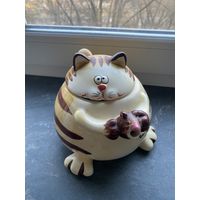 Чайник заварочный керамический рыжий кот