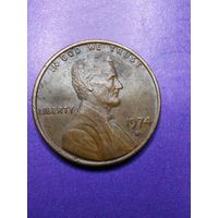 США 1 цент 1974 D