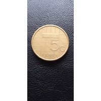 Нидерланды 5 гульденов 1989 г.