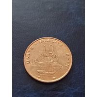 Джибути 10 франков 1996 г. - корабль