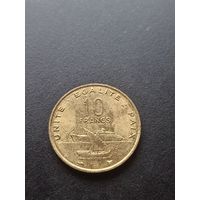 Джибути 10 франков 1996 г. - корабль