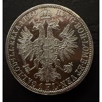 1 флорин 1860 г. Франц Иосиф 1.   Австрия.  СЕРЕБРО.