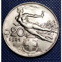 Италия 20 чентезимо 1921 г.