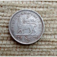 Werty71 Эфиопия 1 герш 1895 Серебро Лев Серебро гирш