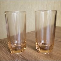 Стаканы, розовое стекло, винтаж, 2 шт.