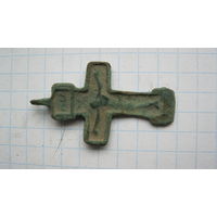 Крестик старинный, нательный. Бронза, литье.