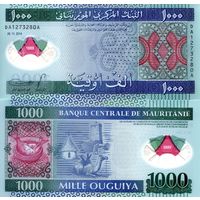 Мавритания 1000 угий образца 2014 года UNC p19