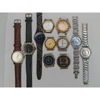 Часы Луч. Электроника. Swatch. Работоспособность не известна. Одним лотом 11 шт. С рубля