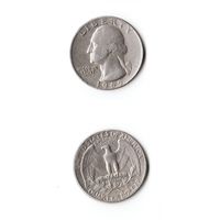 США 25 центов  Квотер  1965 года