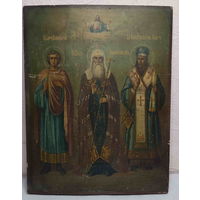 Трио (Святой мученик Бонифаций, Священномученик Ермоген (Гермоген), Патриарх Московский и всея Руси, Святитель Иоасаф Епископ Белгородский) – 400 х 315 мм