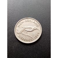 Новая Зеландия 6 пенсов 1964 г.