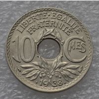 Франция, 10 сантимов 1938 г.