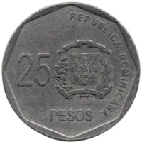 Доминиканская Республика (Доминикана). 25 песо 2005. Президент Грегорио Луперон.