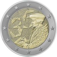 2 евро 2022 Литва 35 лет программы Erasmus UNC из ролла