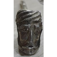 Антикварная, серебряная, курительная трубка. Голова Турка. Царизм. 133гр