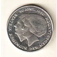 Нидерланды 1 гульден 1980 Коронация Королевы Беатрикс