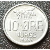 Норвегия 10 эре, 1966    ( 1-5-8 )