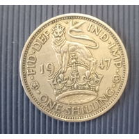 Великобритания 1 шиллинг 1947 год король Георг VI с IND: IMP: для Англии