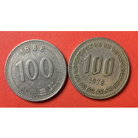 Корея 2 разные монеты по 100 вон