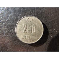 Турция. 250 000 лир.2003. С 20 копеек. Распродажа коллекции. Смотрите другие лоты.