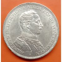 Пруссия 3 марки 1914. Вильгельм в мундире
