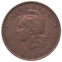 РЕСПУБЛИКА АРГЕНТИНА  2 СЕНТАВО  1892.