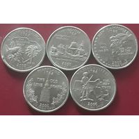 25 центов (квотер) 2000 Р США Ю.Каролина. Мэриленд. Вирджиния. Массачусетс. Нью Гемпшир
