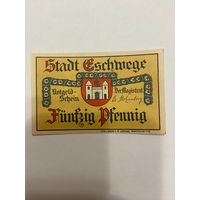 Нотгельд 50 пфеннигов 1921 год. Эшвег. Веймарская республика - 2201