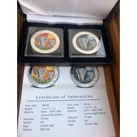 Набор монет Слоны Сомали 2014 год , серебро , состояние